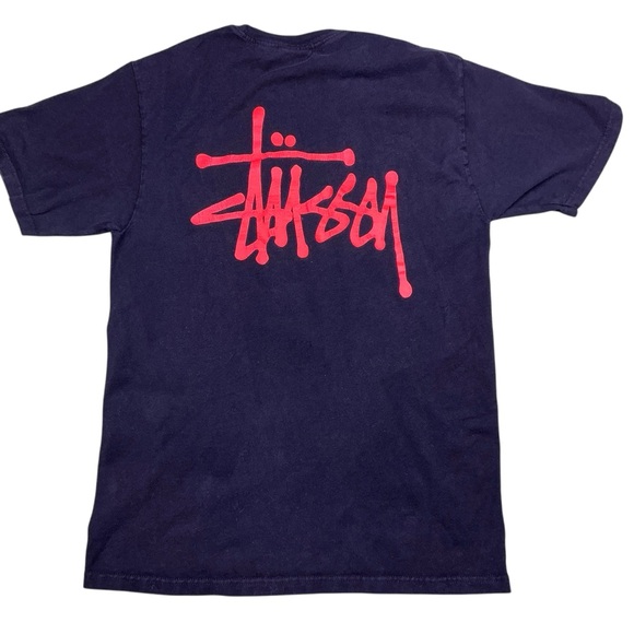 Y2K Stussy black and orange t shirt size Small - Picture 1 of 4